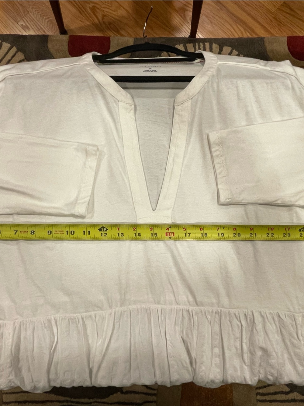 NWT Anthropologie Pilcro White V-Neck Gathered Babydoll Tunic plus size 1X - Picture 5 of 9
